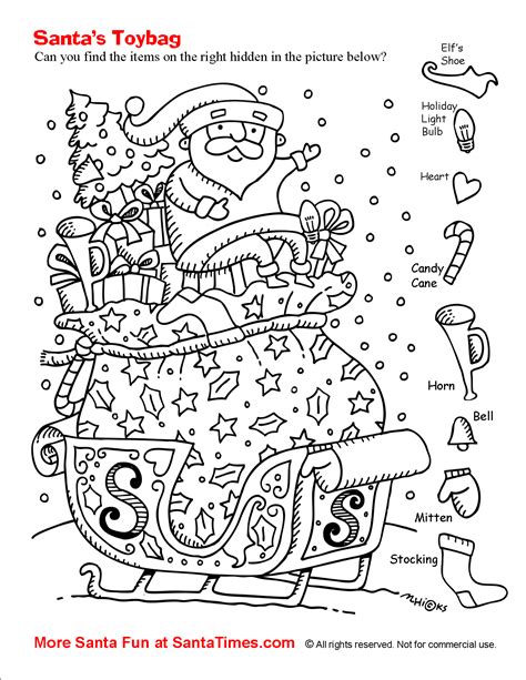 Christmas Hidden Pictures Printable Pdf